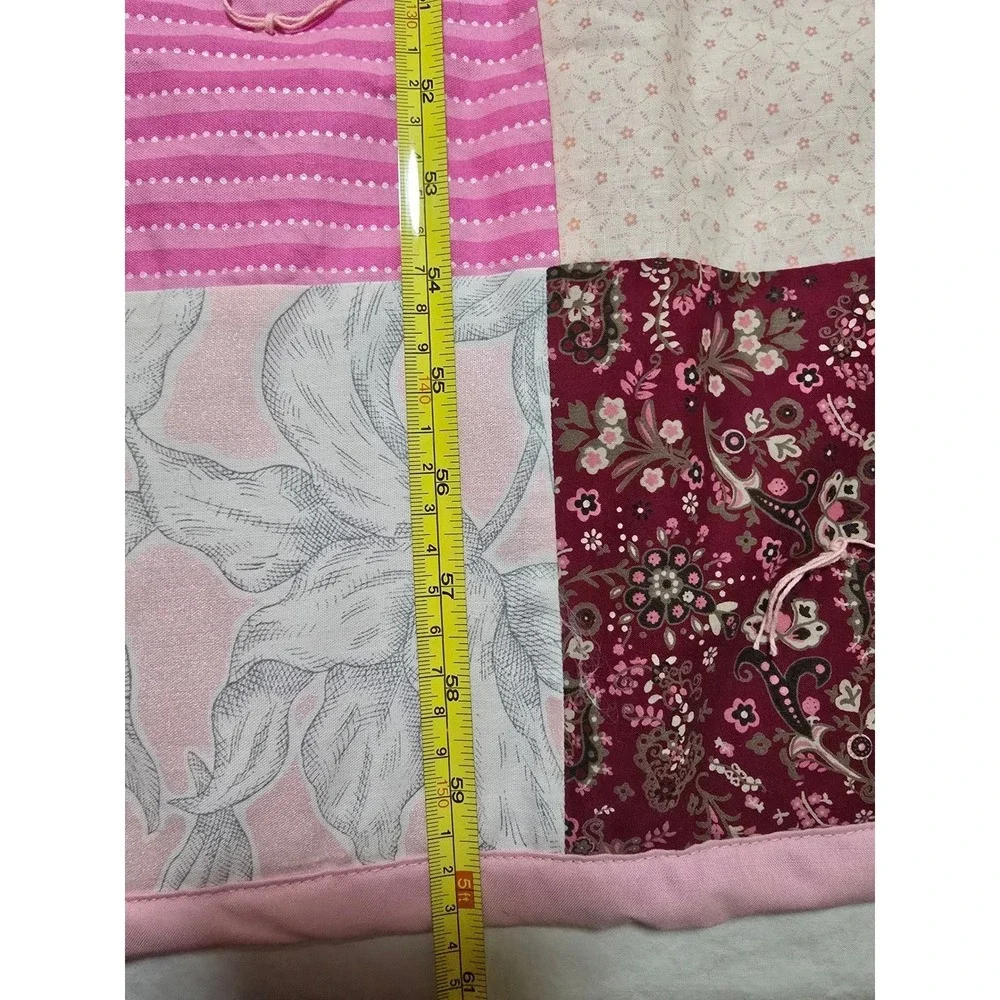 New Handmade Patchwork Quilt Pink Floral Butterflies Queen Bedding Cover /0190‎